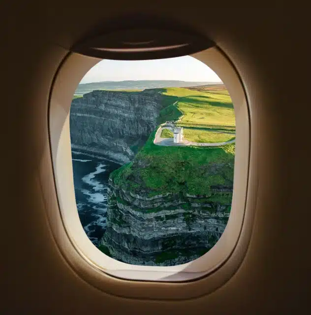Aerial view of the Aran Islands and Atlantic coastline