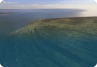 Stone walls and green fields of Inis Mór from above